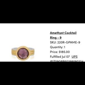 Amethyst cocktail ring size 9